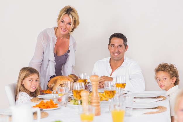 happy family dining